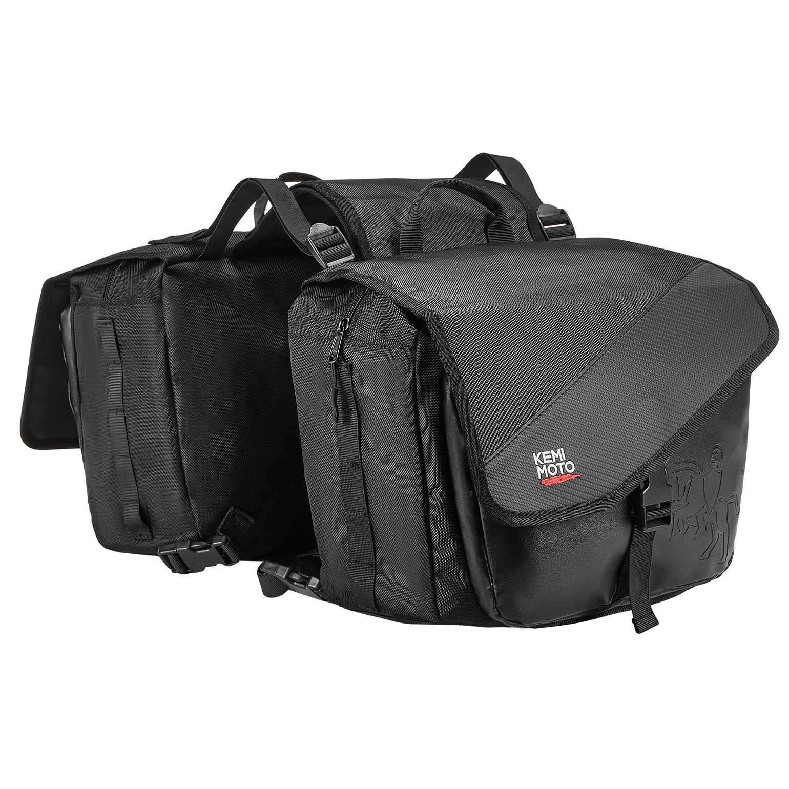 新品 KEMIMOTO バイク サイドバッグ 左右セット サイドバック 40L大容量 防水 取付簡単 レブル250 ADV150 スクーター 汎用 サドルバッグ ツールバッグ 収納 耐久性 ブラック KM1009