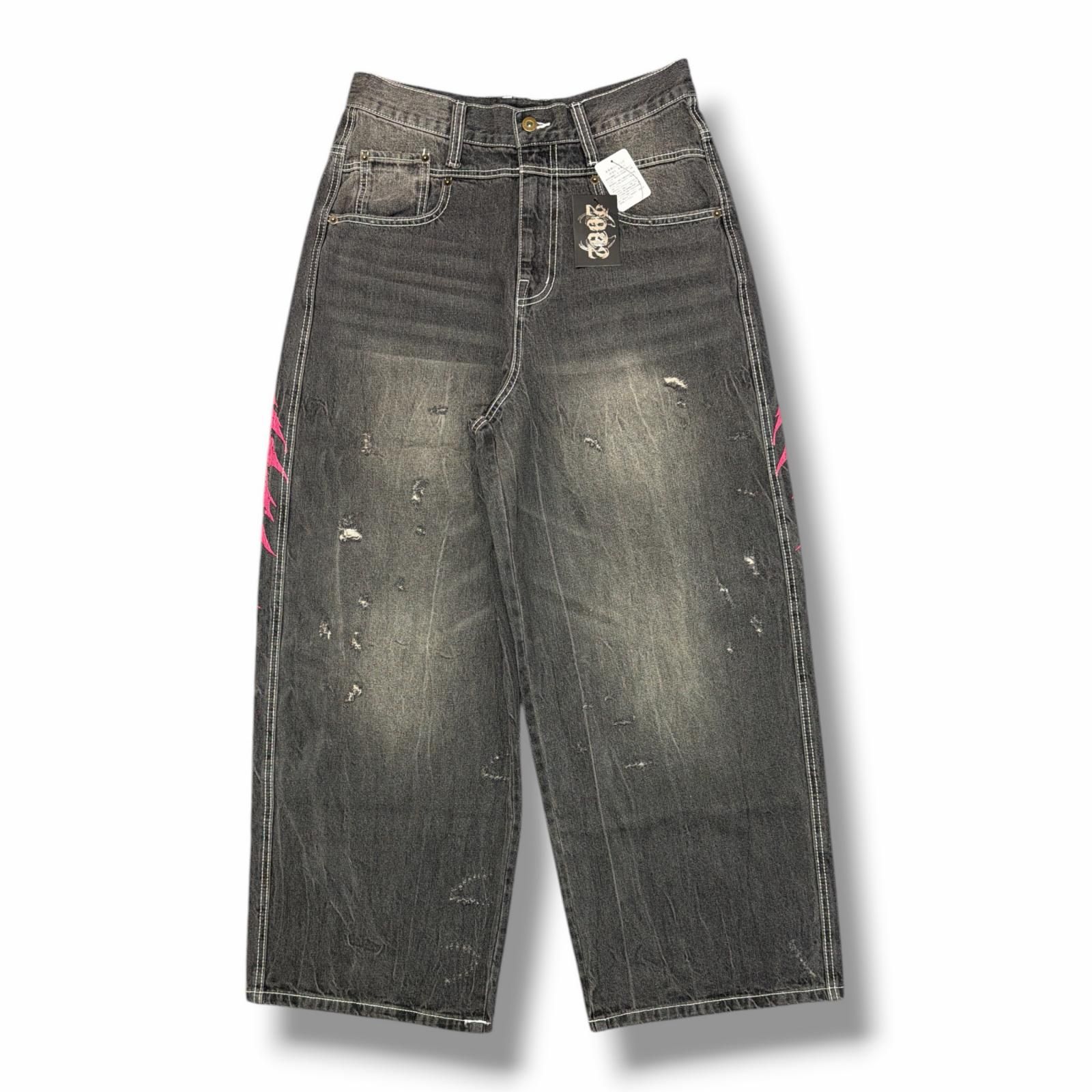 参考上代16900円 2002 Freedom Wing Baggy フリーダムウィングバギーパンツ デニム ツーサウザンドツー MM0050 ブラックピンク M （18813M）