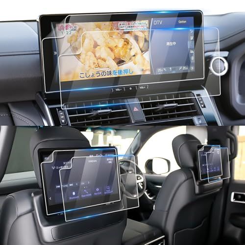 LFOTPP トヨタ ランドクルーザー300系 用 「ナビ + リアモニター 6枚」 カーナビ PETフィルム 12.3インチ ランクル300 ガラスフイルム 11.6インチ モニター 保護フィルム 指紋防止 キズ防止 気泡ゼロ 高感度タッチ b6b2a329
