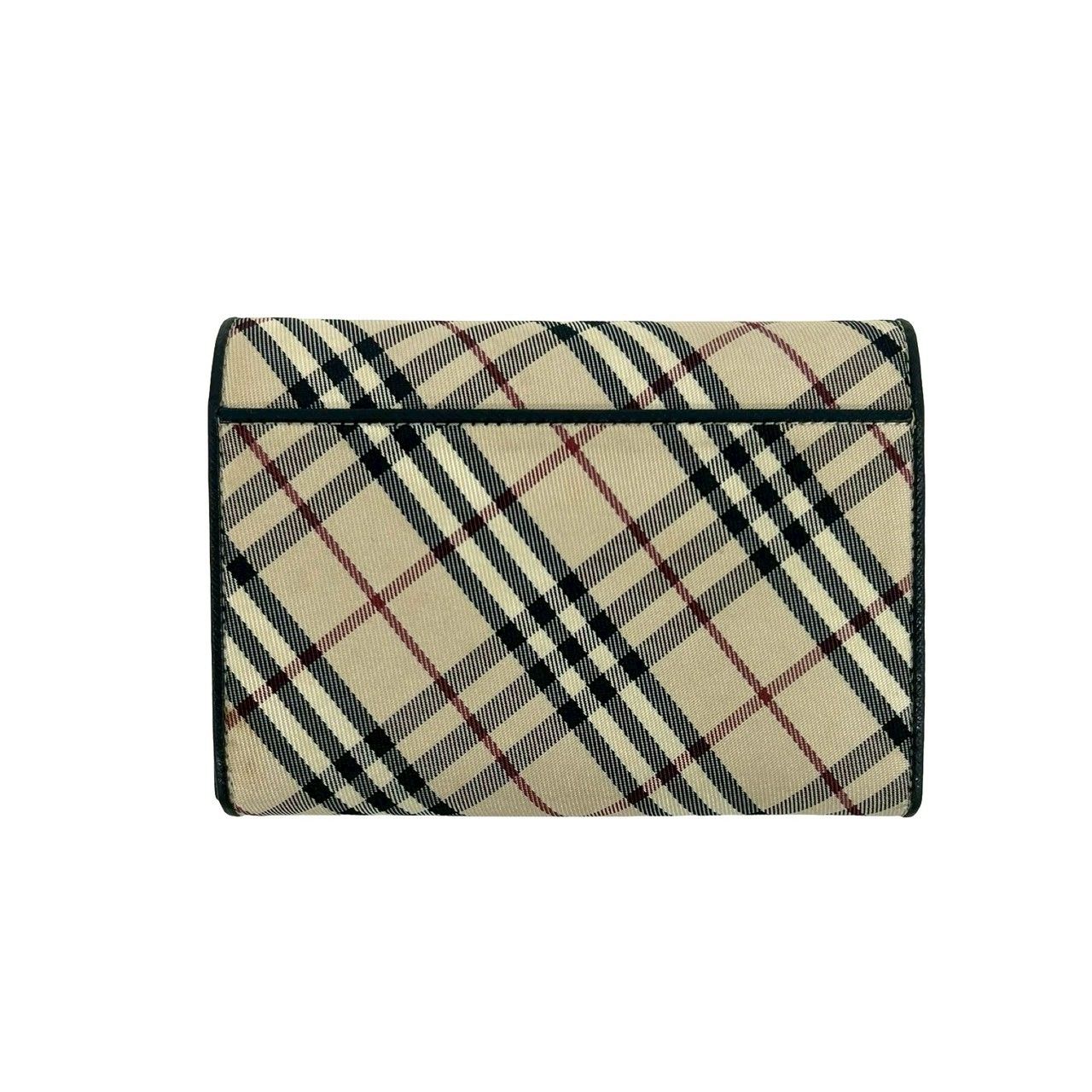 極 美品 BURBERRY バーバリー ノバチェック 柄 ロゴ キャンバス レザー