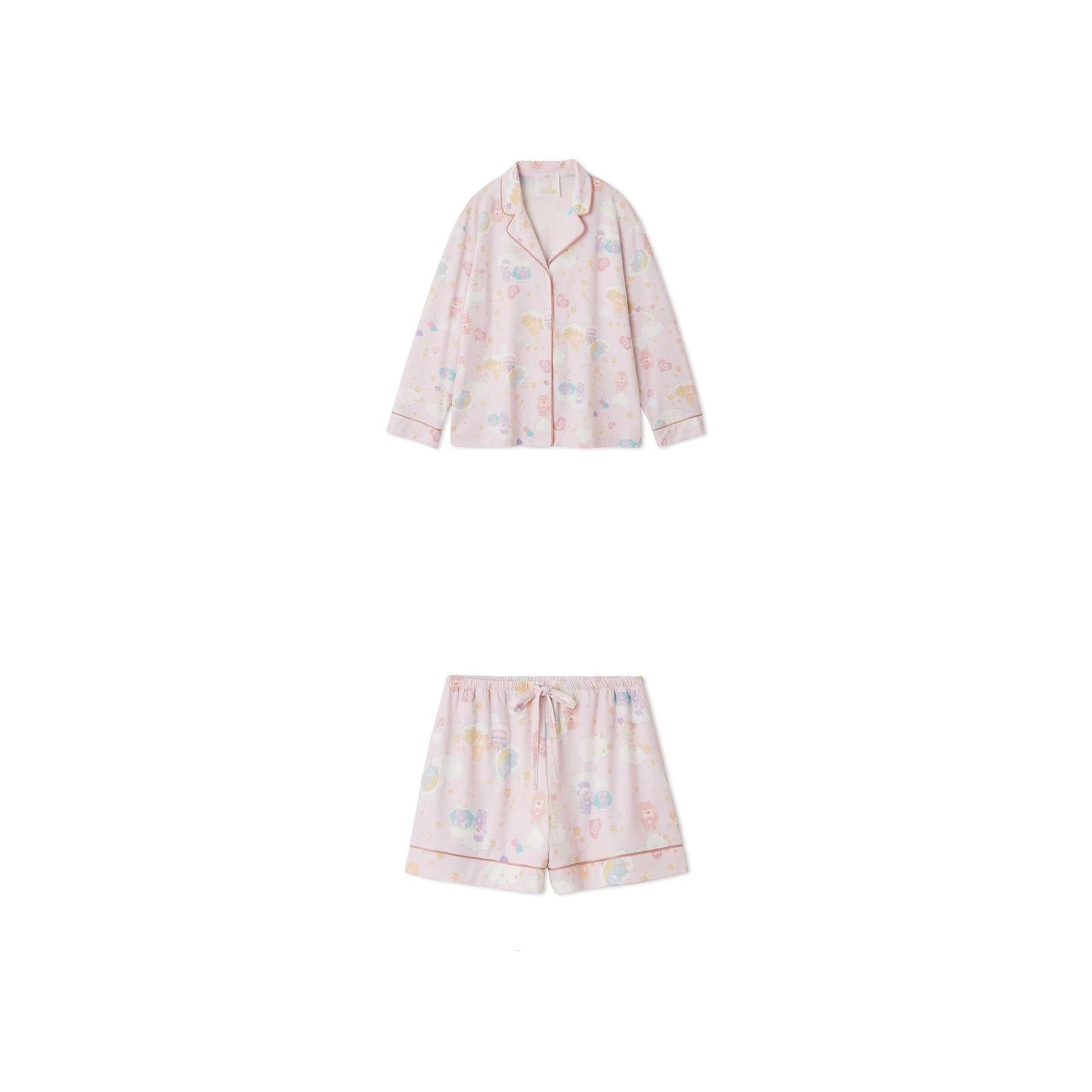 新品 [スナイデルホーム] Care Bears 開襟シャツ SHCT254088 レディース PNK[スナイデルホーム] Care Bears 総柄ショートパンツ SHCP254089 レディース PNK