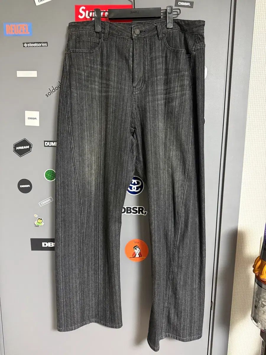 ジュンジェイ 25FW スラブデニムオブリークパンツ ブラック 50サイズ