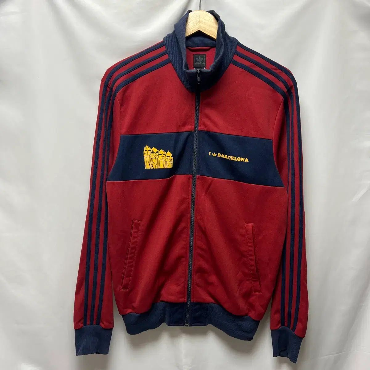 正規品/L adidas アディダス バルセロナ BECKENBAUER(ベッケンバウアー) バーガンディ 3本線 トラックジャージ/ジャージ