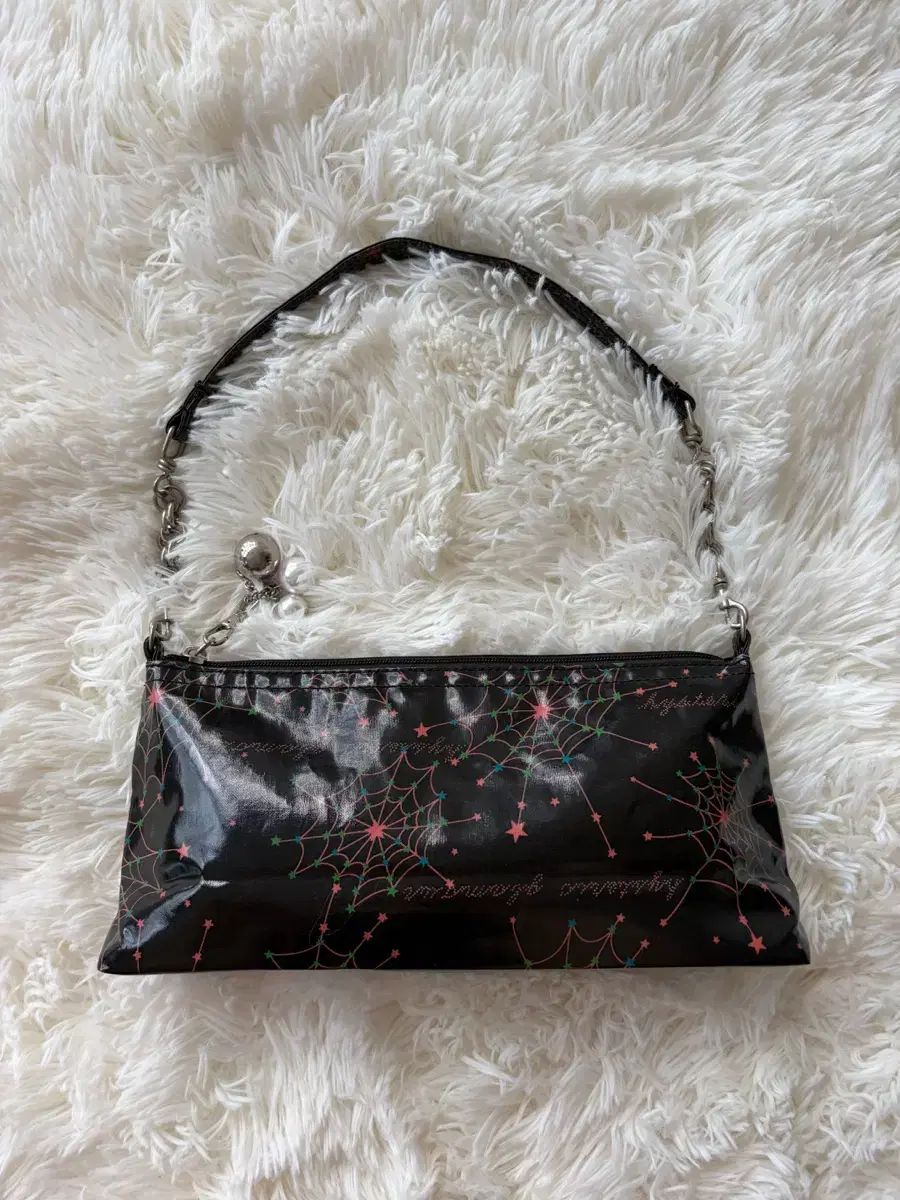 HYSTERIC GLAMOUR 星 スパイダーウェブ パール ボンボン チェーン ショルダーバッグ