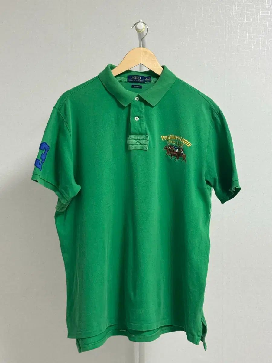 ポロ ビックポニー カラーTシャツ グリーンXL