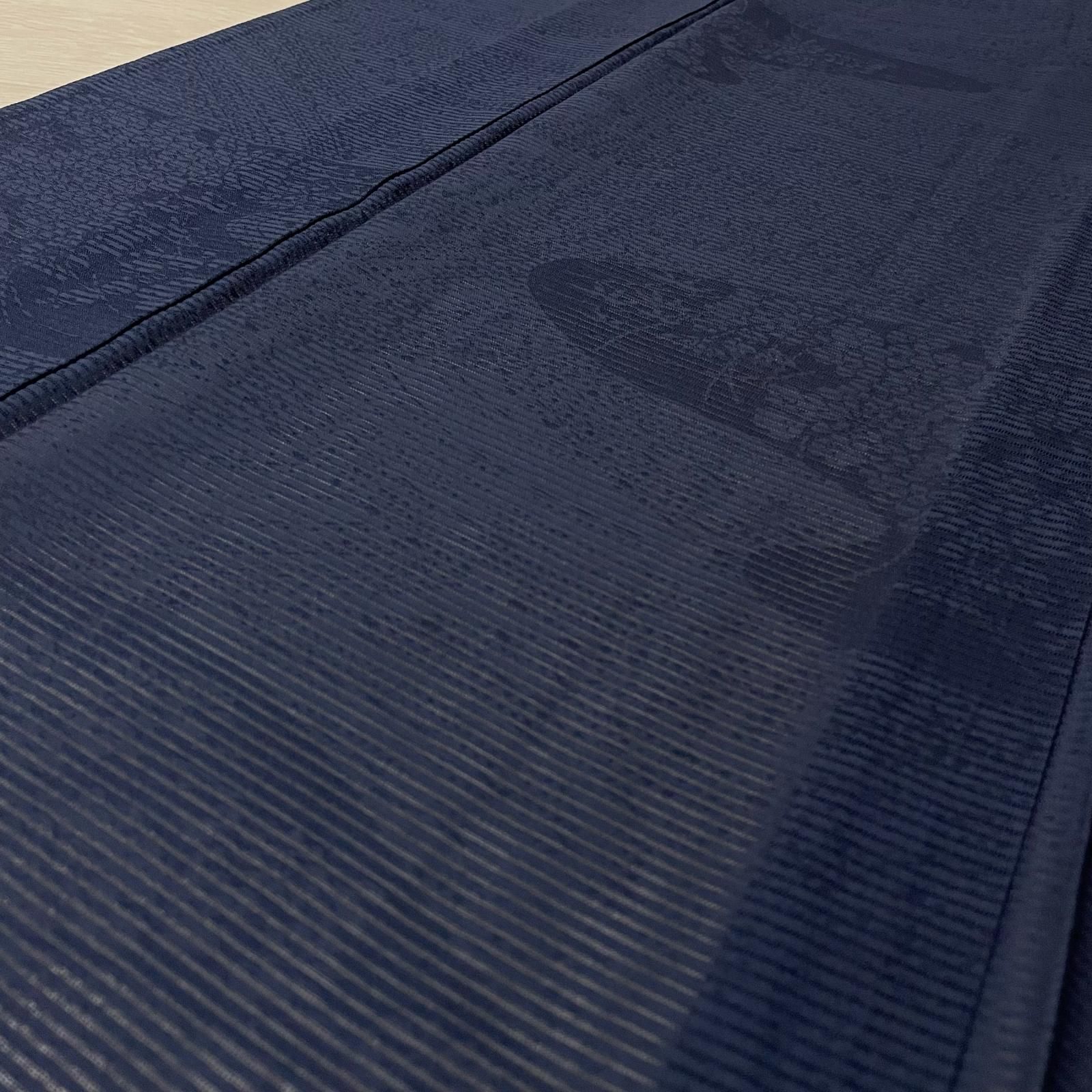 夏着物 絽織 色無地 流水に花模様 着物 正絹 一つ紋 X-4133