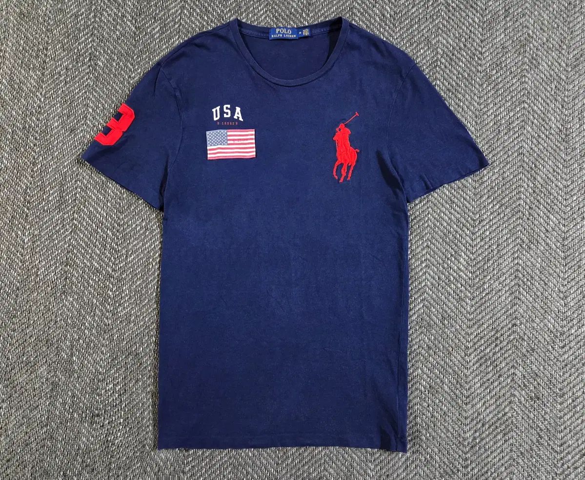 ポロラルフローレン ビックポニー ネイビー 星条旗 半袖Tシャツ