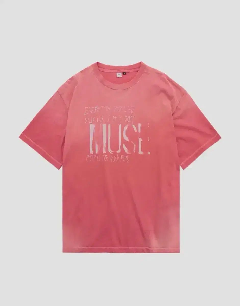 2 (新品) POLYTERU マーカーミュューズ Tシャツ フェイディド レッド