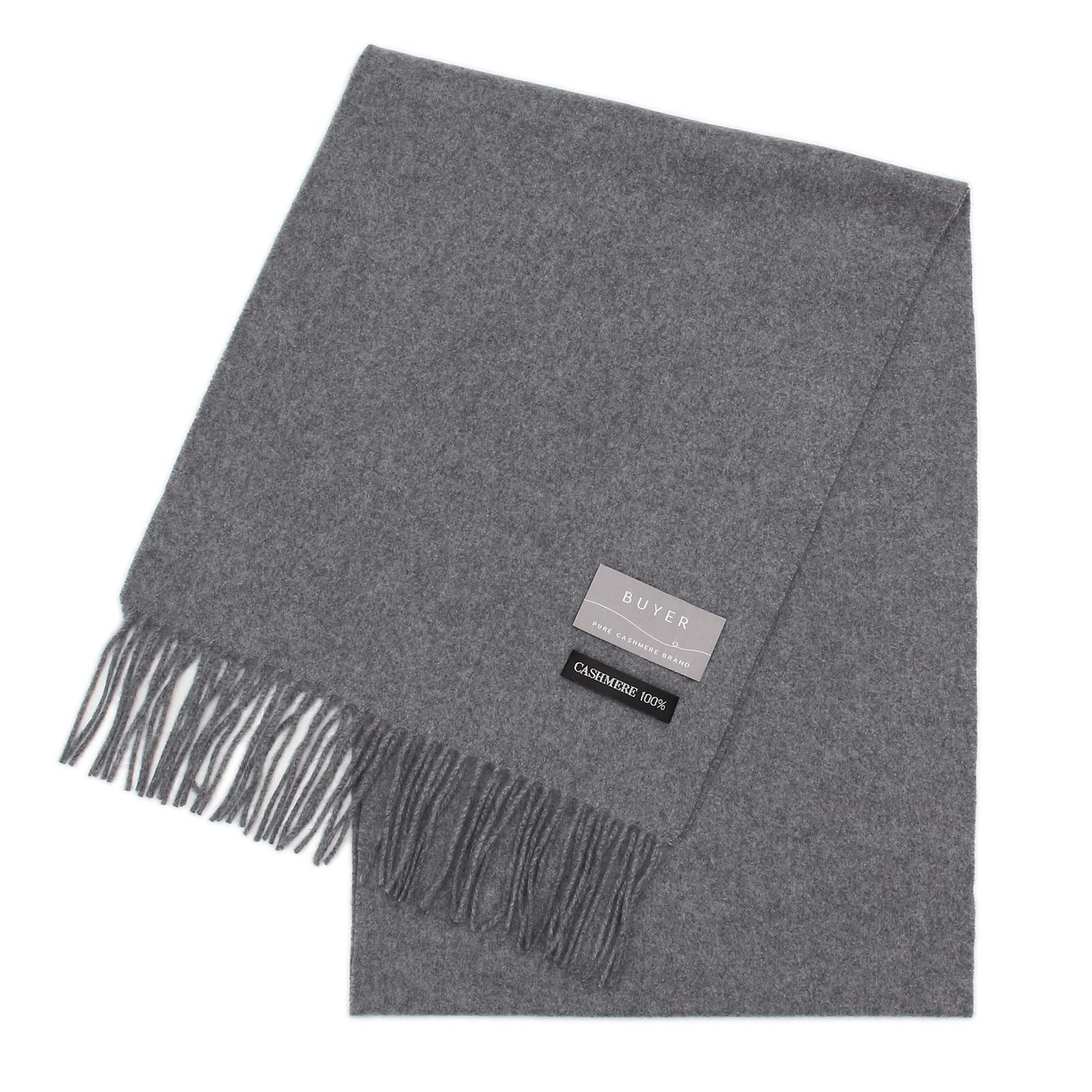 新品 [バイヤー] ベビー カシミヤ 100％ マフラー【180cm×30cm】 メンズ レディース カシミア 無地 厚手 プレゼント クリスマス (ミディアムグレー) BB30L-D19154H