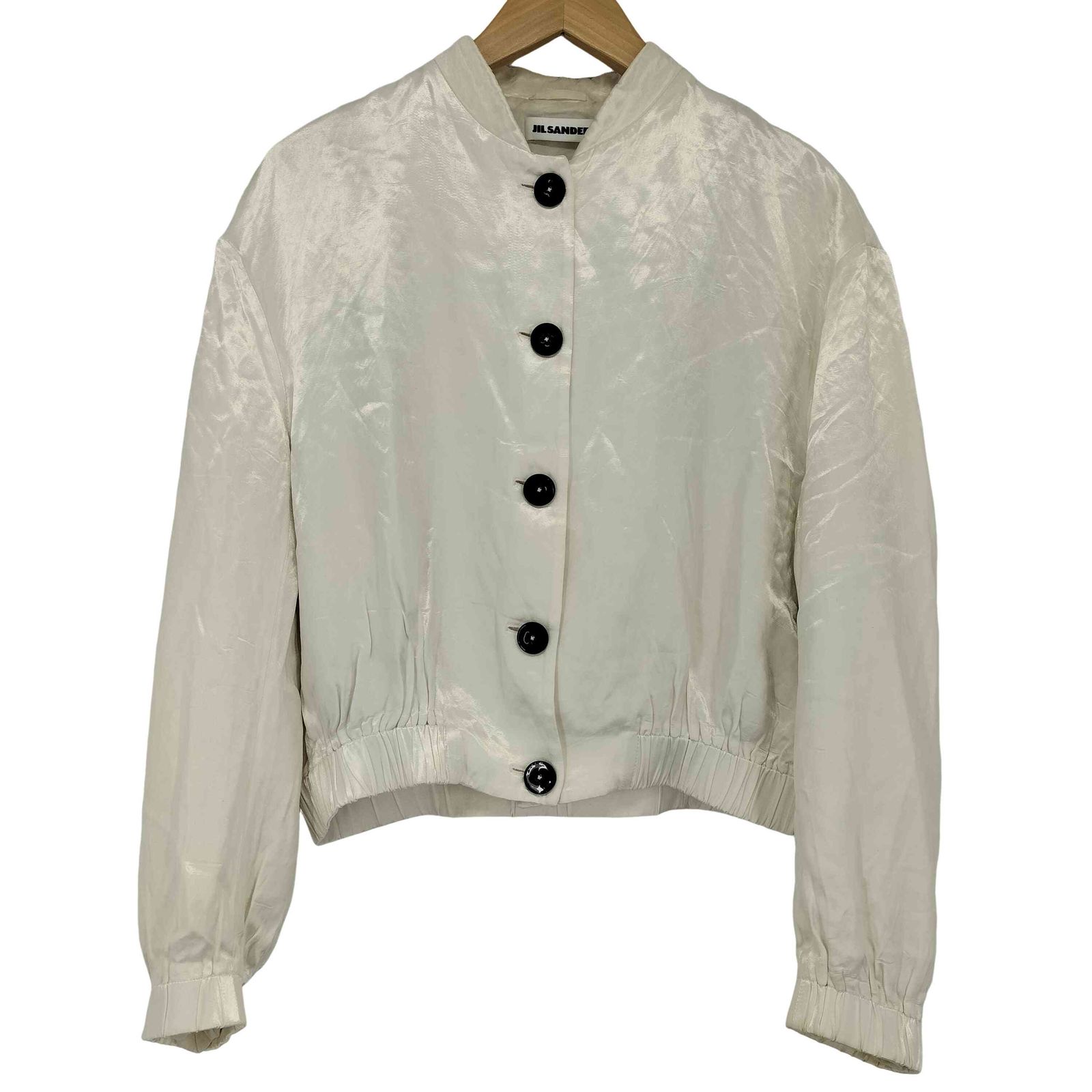 ジルサンダー JIL SANDER バックロゴプリント サテン ブルゾン レディース 32