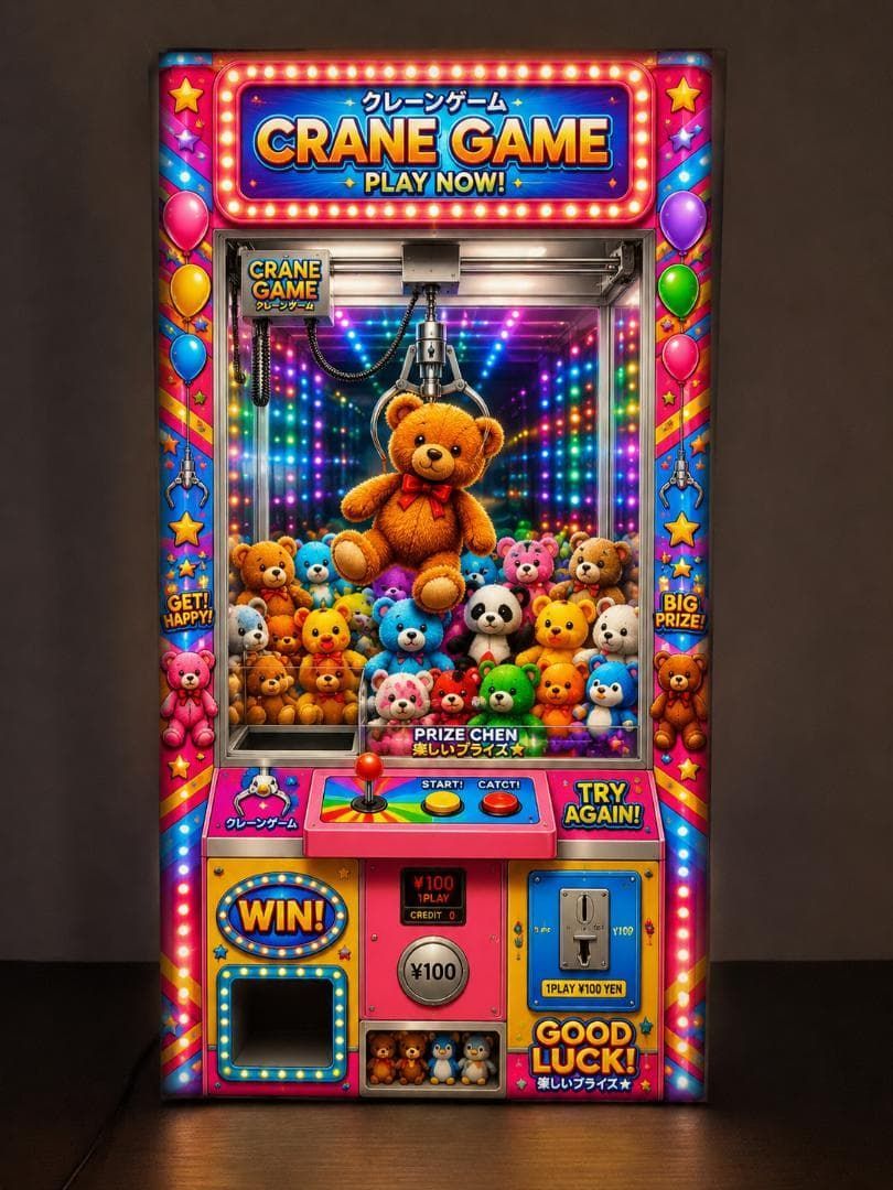 【オーダー無料】クレーンゲーム UFOキャッチャー ゲームセンター ぬいぐるみ アーケードゲーム プレゼント 店舗 自宅 屋台 キッチンカー パーティー イベント テーブル カウンター サイン ランプ 照明 看板 置物 雑貨 ライトBOX 電飾看板 電光看板