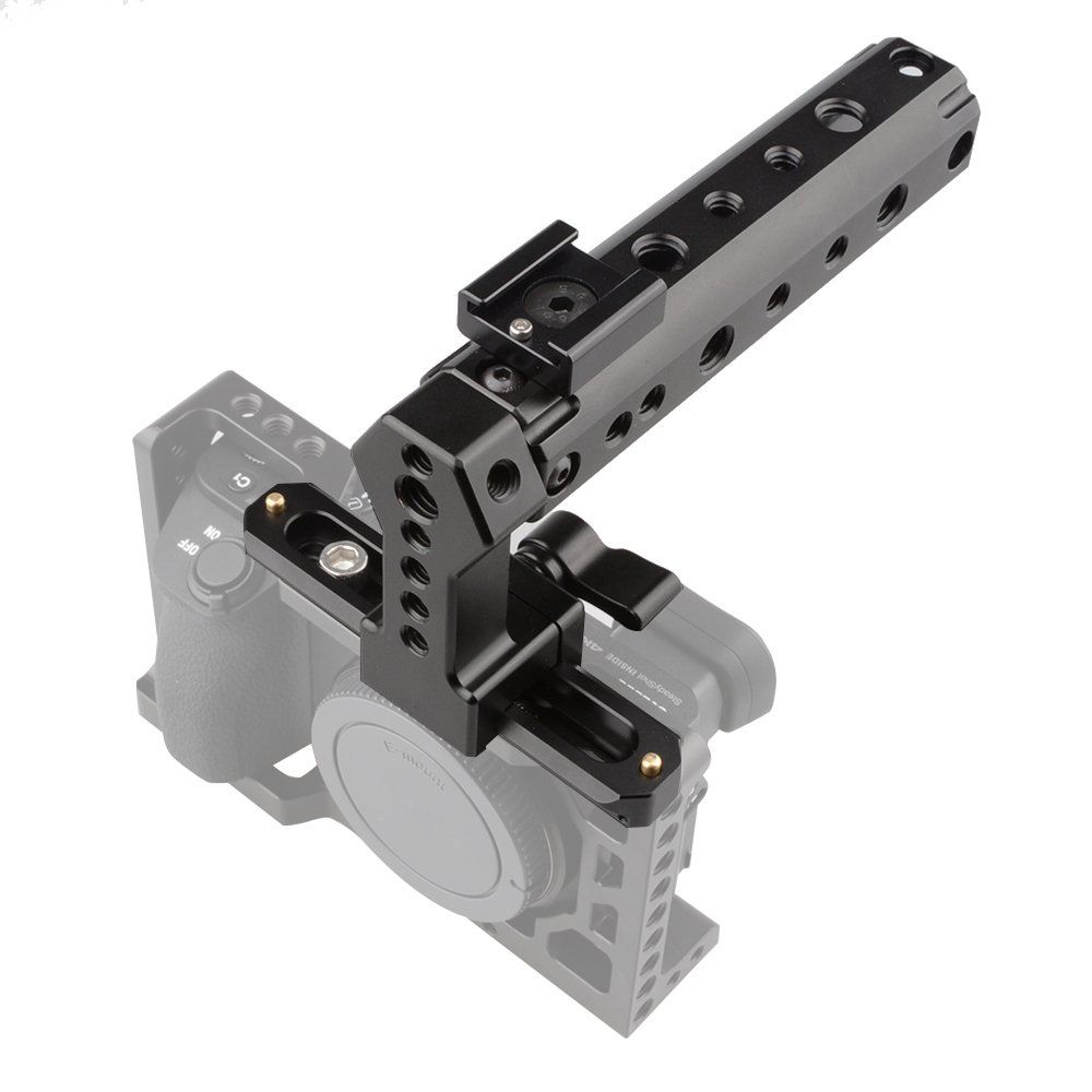 新品 CAMVATE QR チーズハンドル カメラ ハンドル グリップ 100mm NATO レール ネジ穴1/4 3/8 シューマウント付 黒