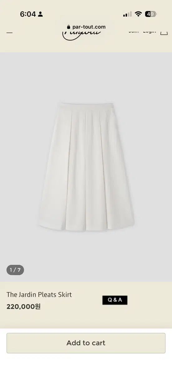 パルク투 スカート partout The Jardin Pleats Skirt