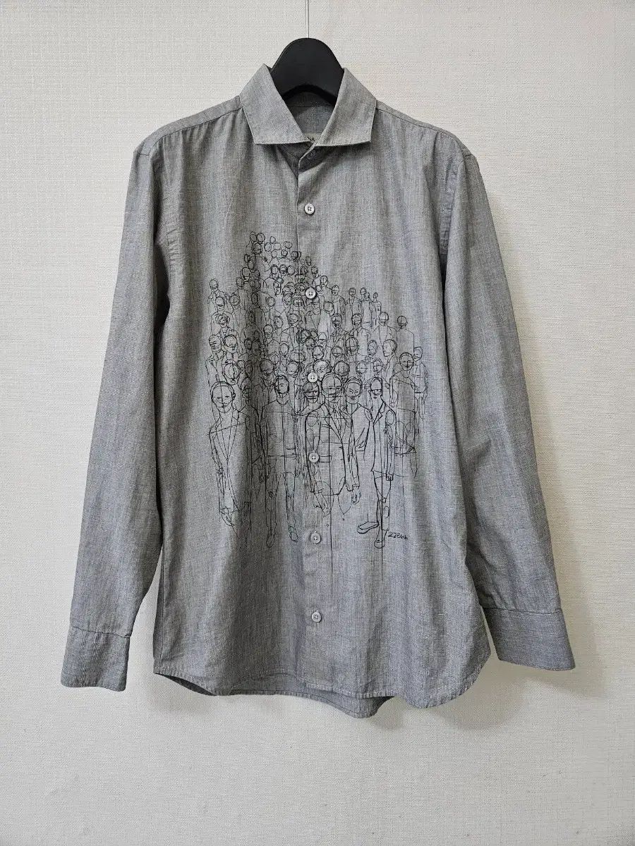 Z ZEGNA (ゼニア) イラスト スケッチ 刺繍 シャツ