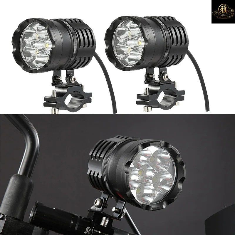 2個入り 80W 6000LM 6500K T6 LED オートバイ ボート スポット ドライビング ヘッドライト バイク フォグ ヘッドライト ランプ スイッチ付 7,126円