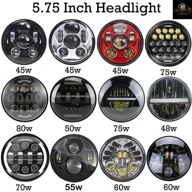5 3/4 丸型オートバイ用LEDヘッドライト 5.75インチ LEDヘッドライト DRL モータースポーツスター アイアン 883 1200 ダイナ