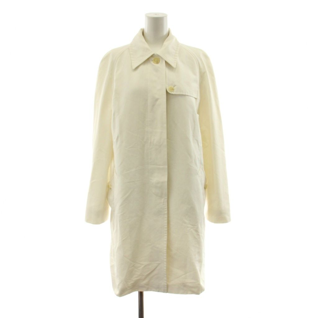 マックスマーラ MAX MARA ステンカラーコート ミドル丈 42 白 ホワイト /KU 5