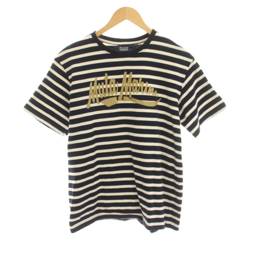ムータ muta MARINE マルニー リンガーボーダー 半袖 Tシャツ カットソー 5 紺 ネイビー 白 ホワイト MMJC-434426 /YM28