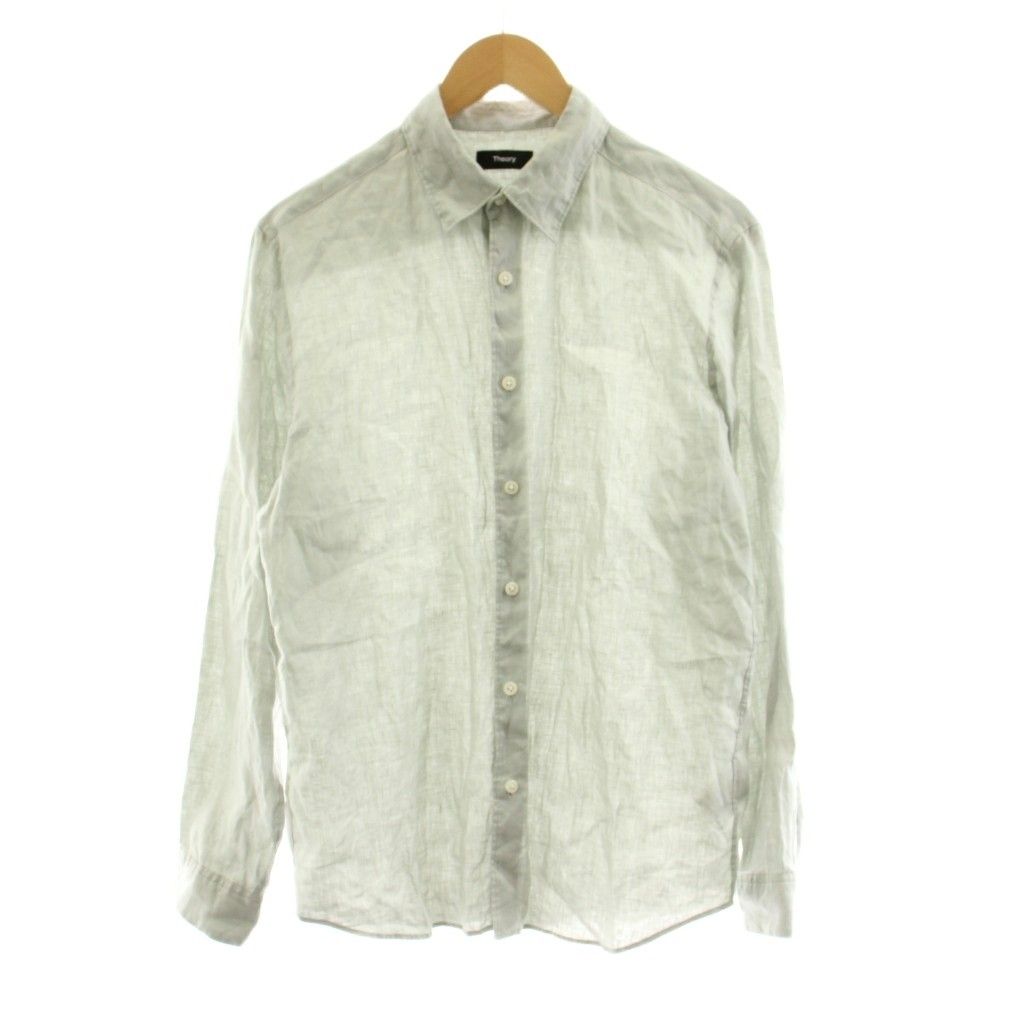 セオリー Theory 25SS Relaxed Linen Irving Oe A カジュアルシャツ 長袖 麻 リネン S ライトグレー 02-5108007 /KU 32