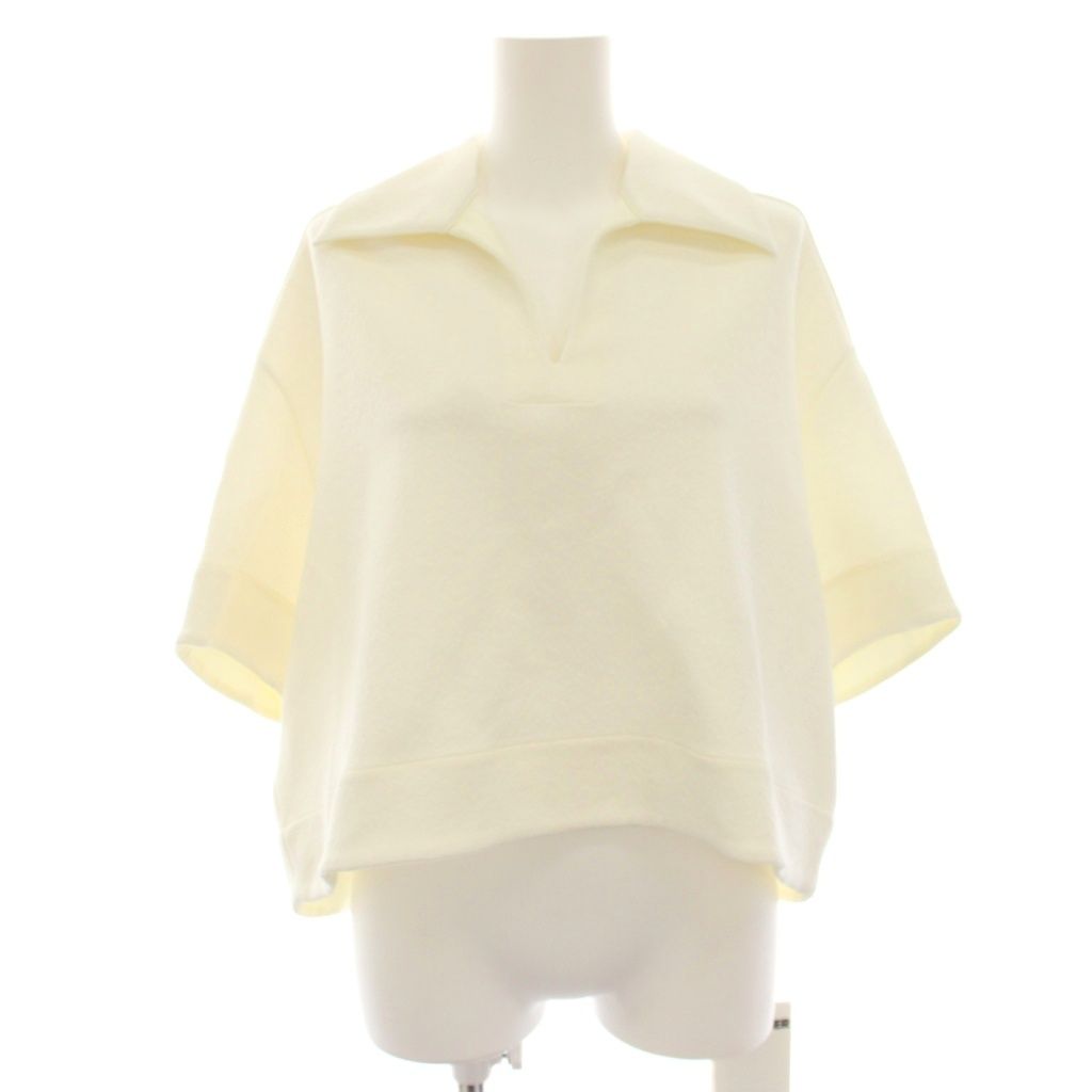 ジルサンダー JIL SANDER タグ付き 25SS ショートスリーブスキッパーポロシャツ カットソー 半袖 32 白 ホワイト J02GL0108 /HN6