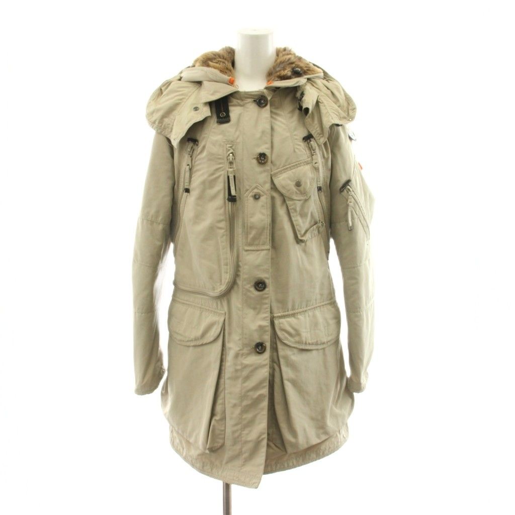 パラジャンパーズ PARAJUMPERS ダウンジャケット ロング ダウンライナー ボア ジップアップ S ベージュ WJCKMI 02 /KU 4