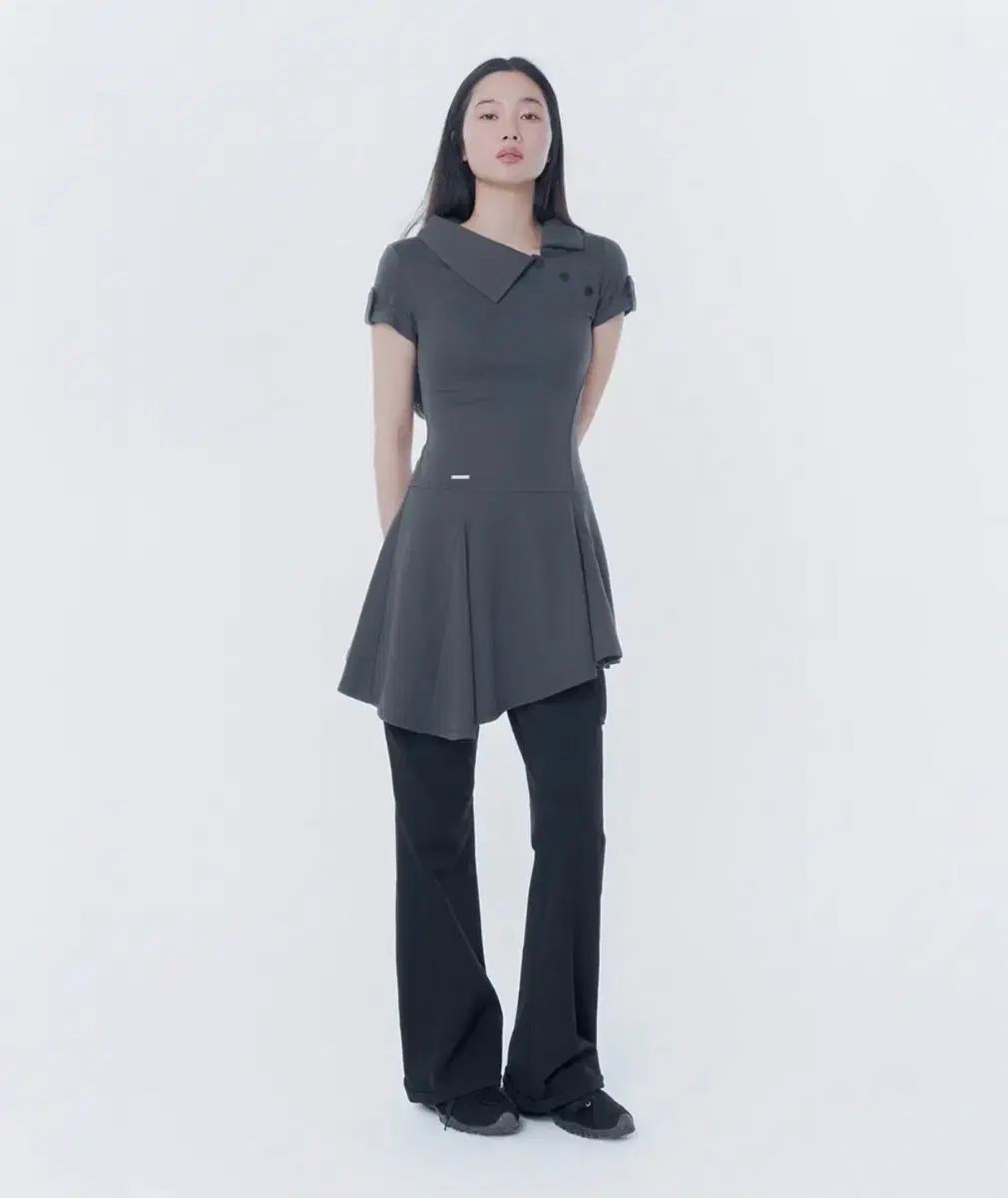 ミセキーSEOUL Slash button flare one piece CHARC