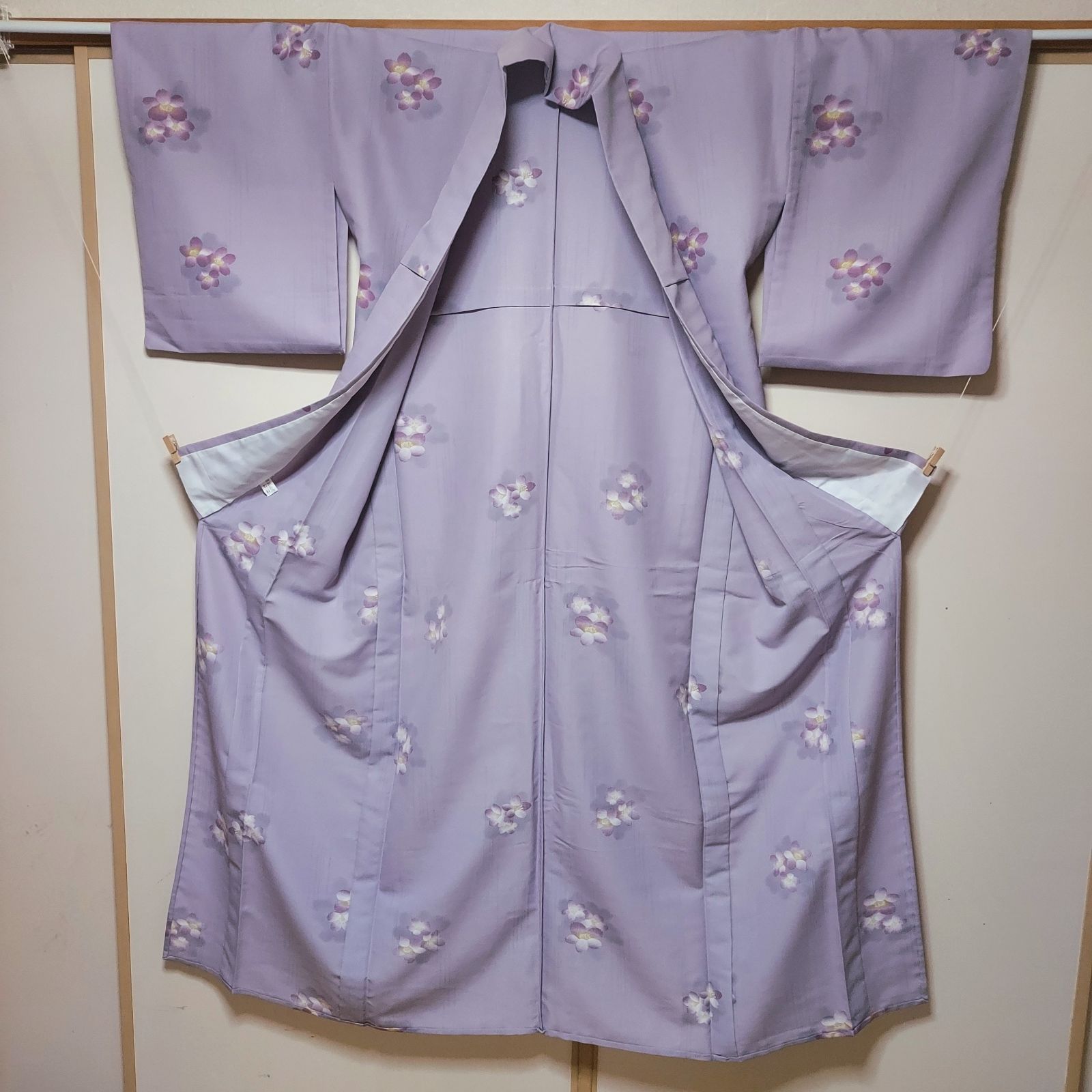 ポリエステル着物専門店in.style◇美品◇小紋着物◇単衣◇広衿◇洗える