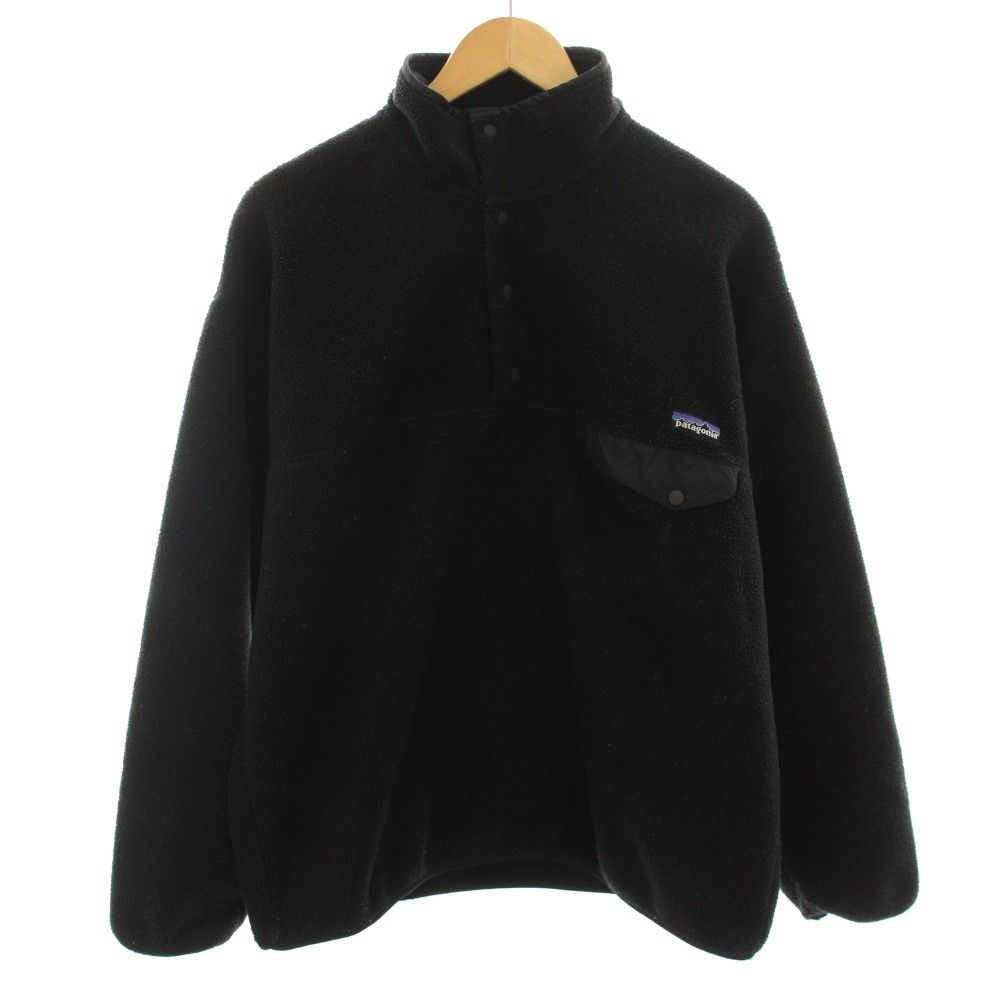 パタゴニア Patagonia 96年製 シンチラスナップT フリースジャケット プルオーバー 長袖 L 黒 ブラック 25450 /YT