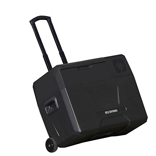 ★新品★【持ち運べる冷蔵庫】 アイリスオーヤマ 車載冷蔵庫 ポータブル冷蔵庫 クーラーボックス 40L キャスター付き ブラック 急速冷凍 -20~20℃ IPD-4A-B