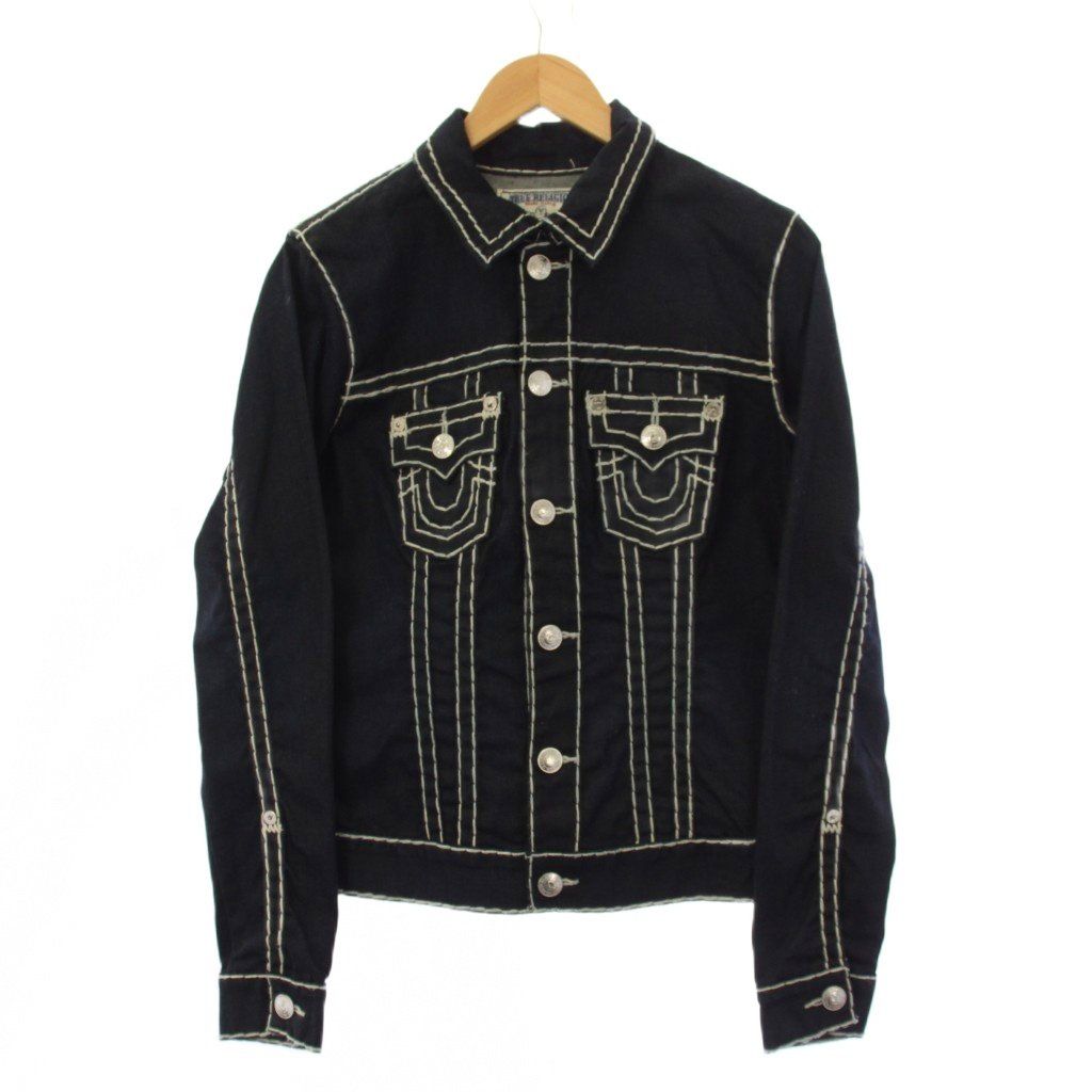 トゥルーレリジョン TRUE RELIGION デニムジャケット ジージャン Gジャン L 紺 ネイビー WMAQ70IT7 /AN27