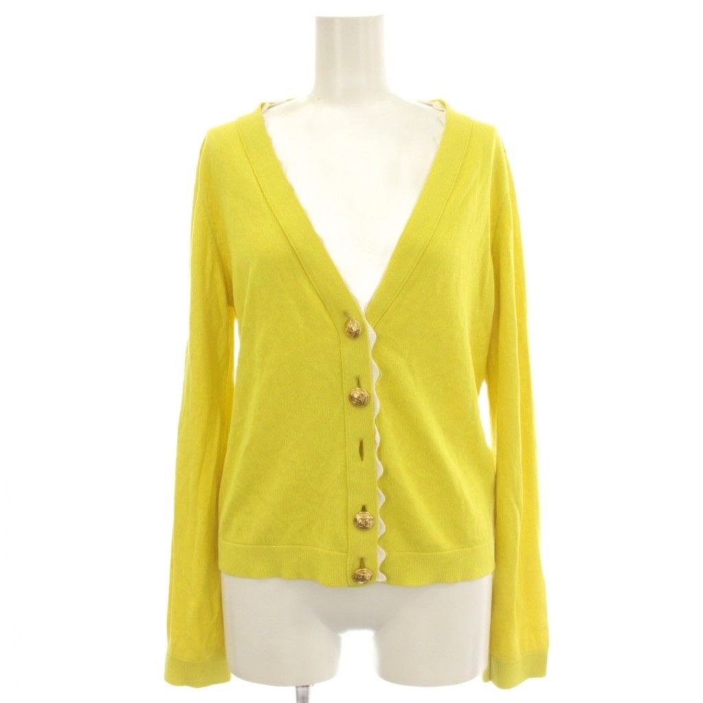 エスカーダ ESCADA カーディガン ニット 長袖 S 黄色 イエロー 5029245 /☆G10