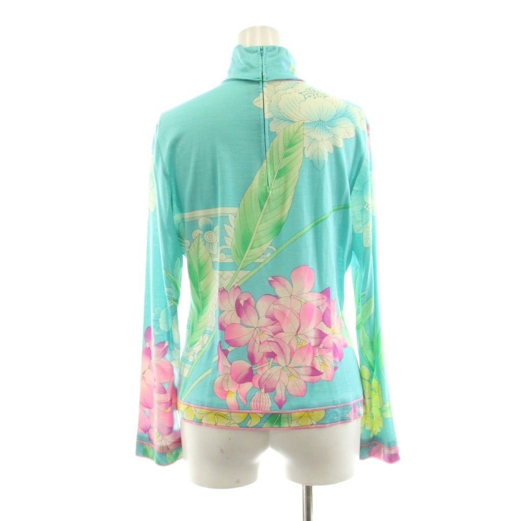 レオナール LEONARD FASHION カットソー タートルネック 長袖 花柄