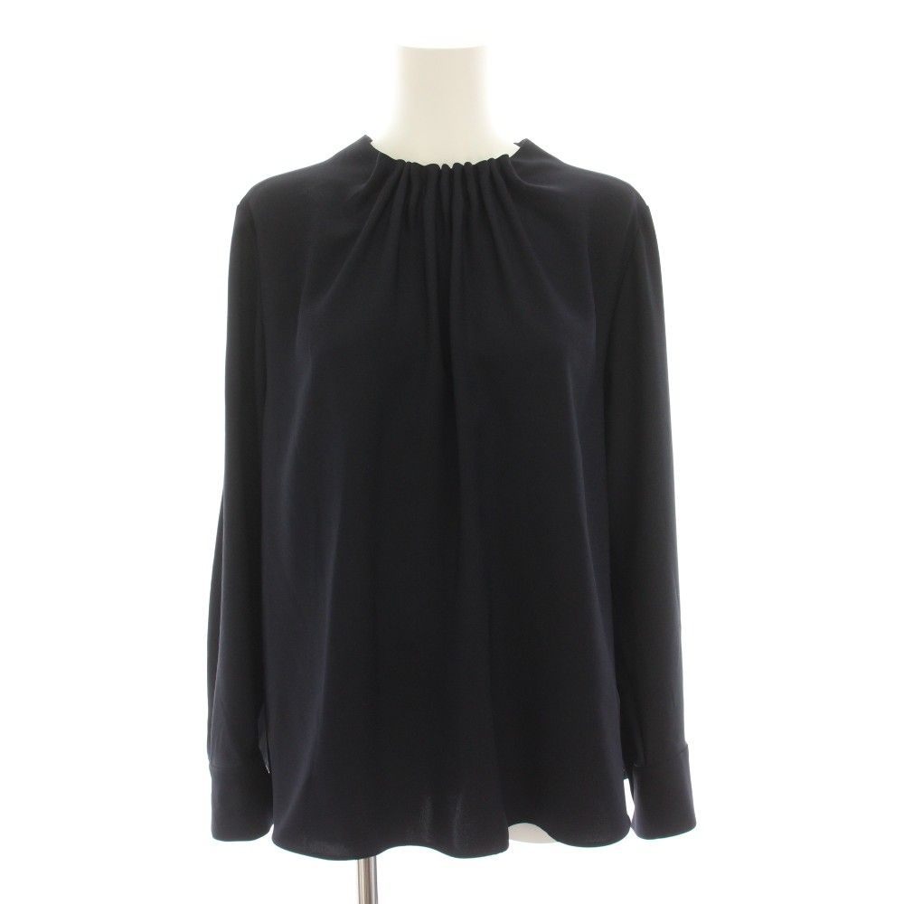 セオリーリュクス theory luxe 25SS マーヴィンガリ MARVINE GALI ブラウス カットソー 長袖 ギャザー 38 紺 ネイビー 03-5108202-890-038 /YT