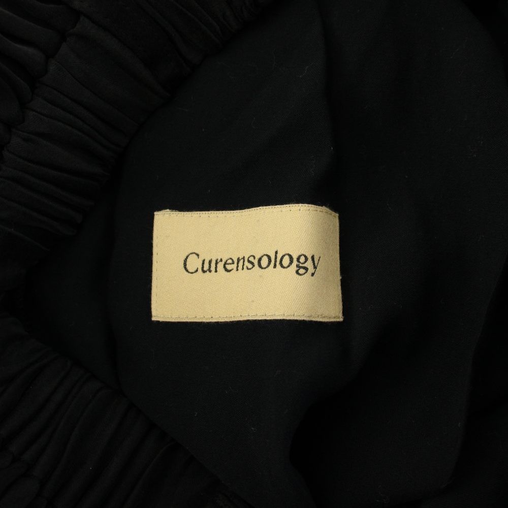 カレンソロジー Curensology サテンタックパンツ 36 黒 ブラック