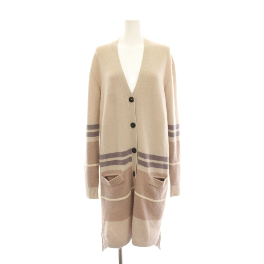 クルチアーニ cruciani ロング カーディガン ニット カシミヤ 40 ピンクベージュ Vネック 長袖 /YM17