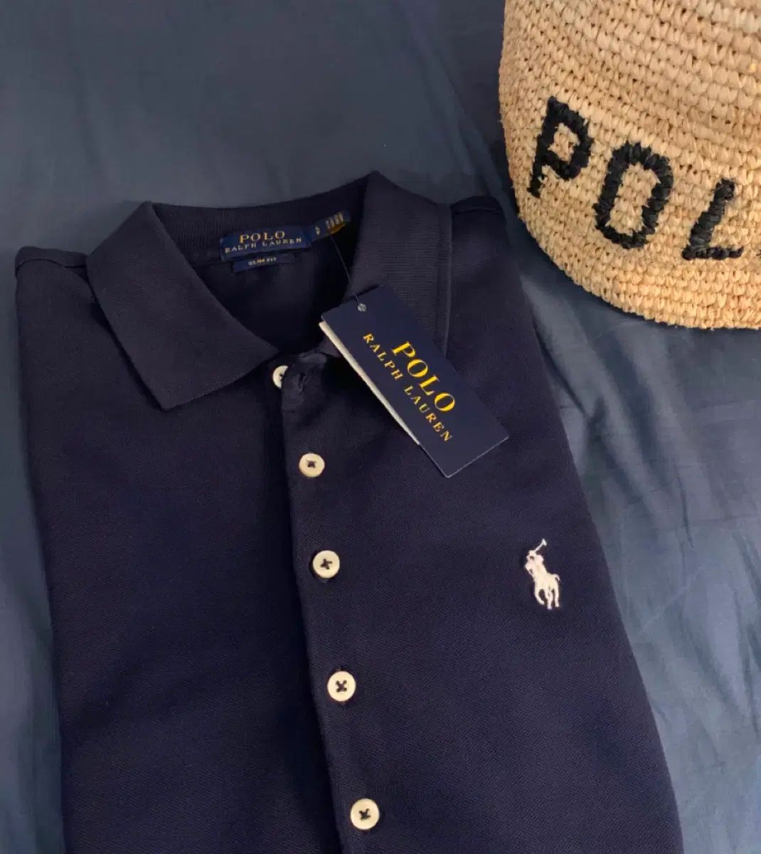 ポロ ラルフローレン PK カラーTシャツ ネイビー S