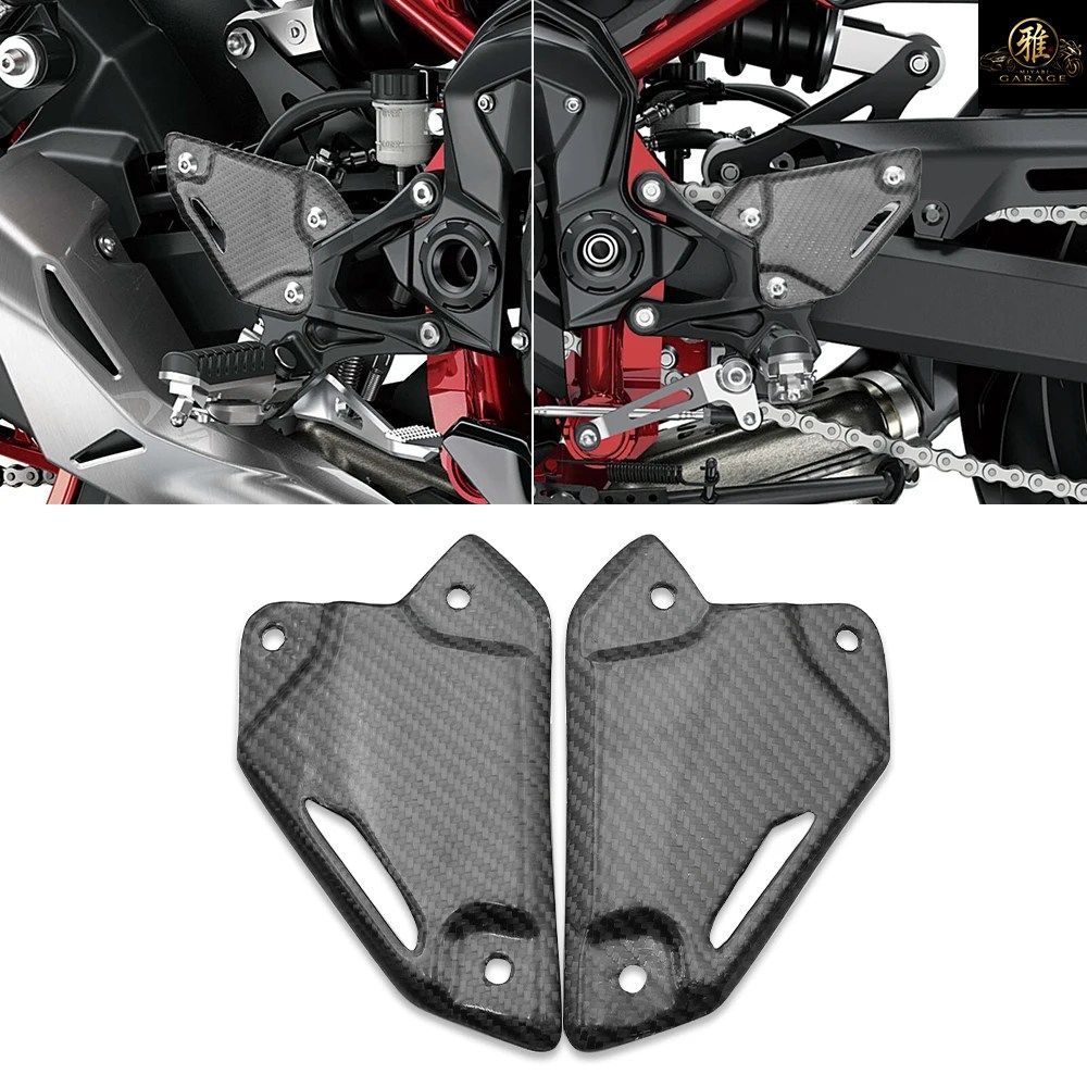 Z900 カーボンファイバー製フットペグ フットレスト ヒールプレート Z900 Z900SE 2017-2023 オートバイ用リアセット フットレスト ペグ プ