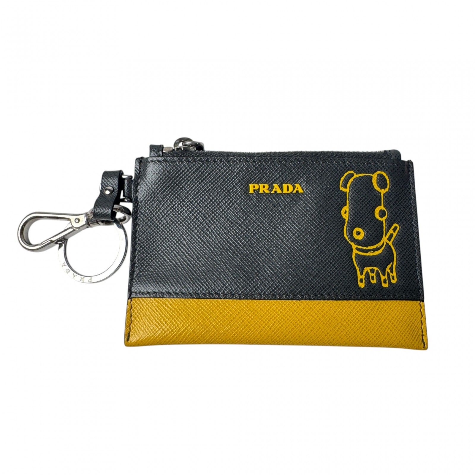 美品プラダ PRADA サフィアーノ ドッグイラスト コインケース 2TT080 レディース