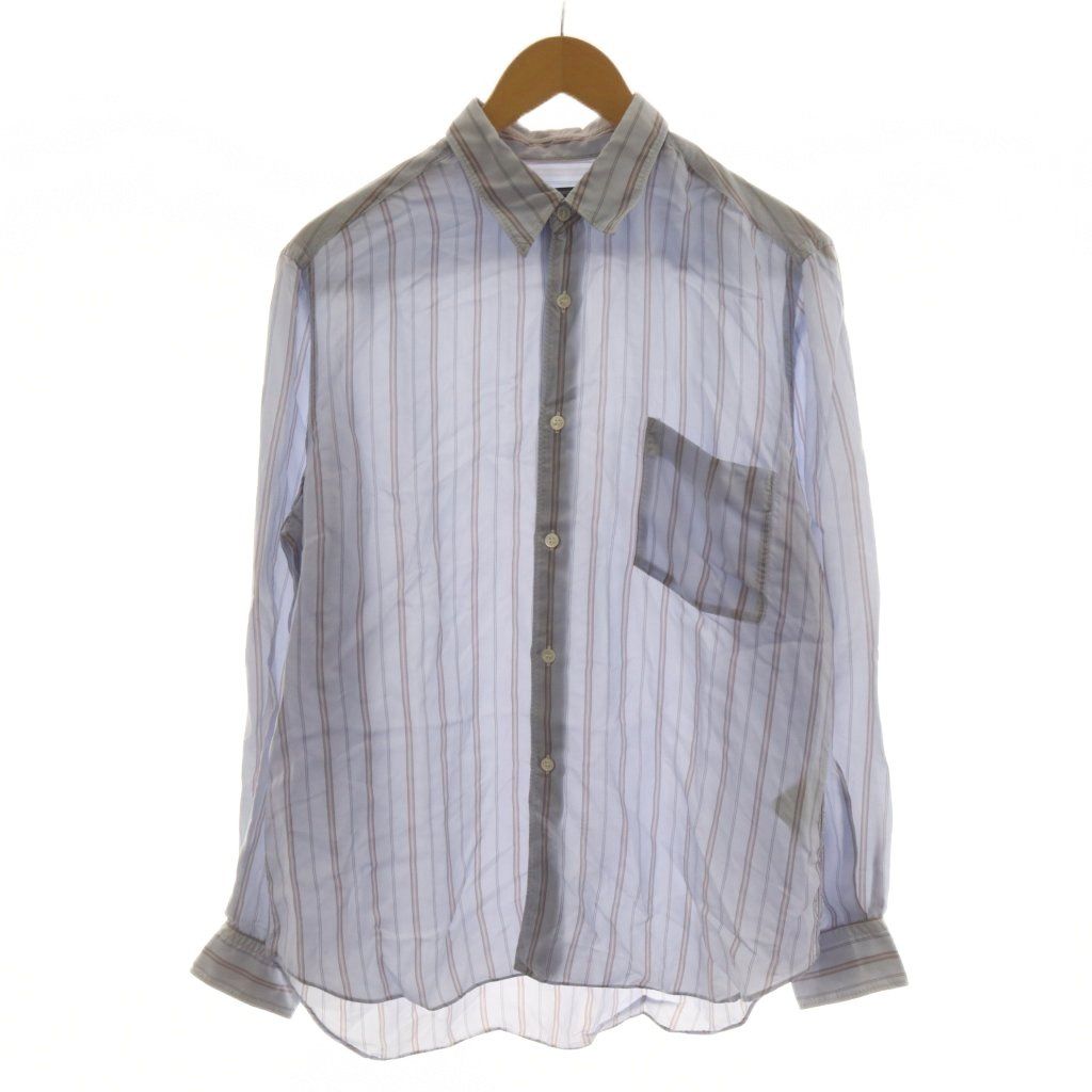 コムデギャルソンオム COMME des GARCONS HOMME カジュアルシャツ ワイシャツ M 青 ブルー ストライプ柄 長袖 /RR12