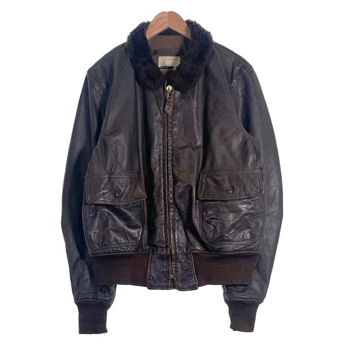 U.S. NAVY 米海軍 USN G-1 LEATHER FLIGHT JACKET レザー フライト ジャケット グレー 8415-00-526-7624 Size 48