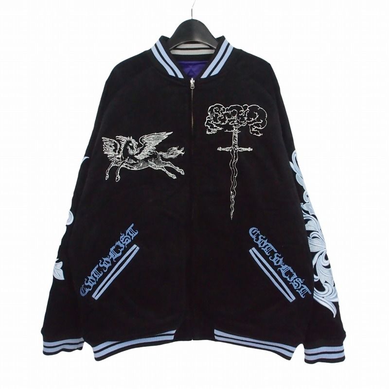 カタリスト CVTVLIST 23AW リバーシブルスーベニアジャケット スカジャン ブルゾン 2 ブラック/パープル ホワイト 黒/紫 白 231090103
