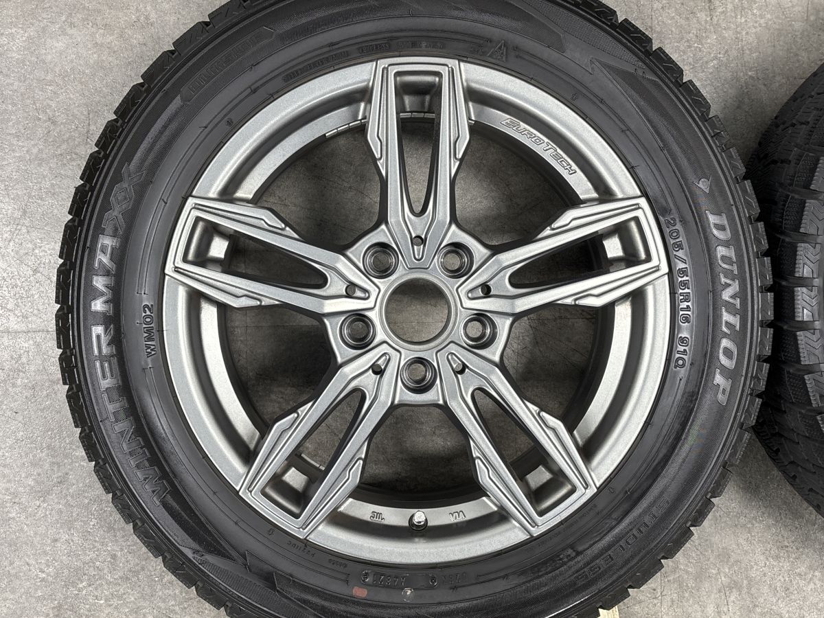 美品】ユーロテック ガヤ5 16in 6.5J +48 PCD112 ダンロップ