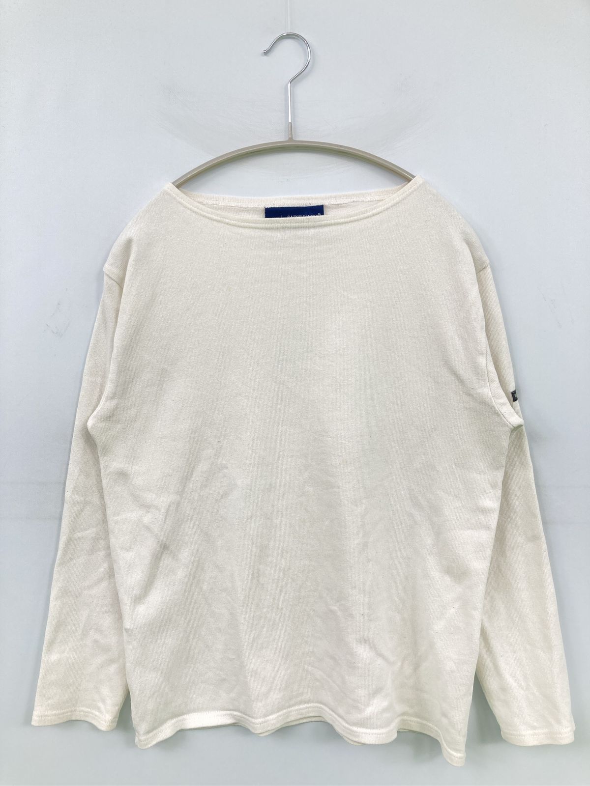 SAINT JAMES セントジェームス Tシャツ/カットソー XS ホワイト 無地 ワンポイント ミドル丈 長袖 ボートネック レディース