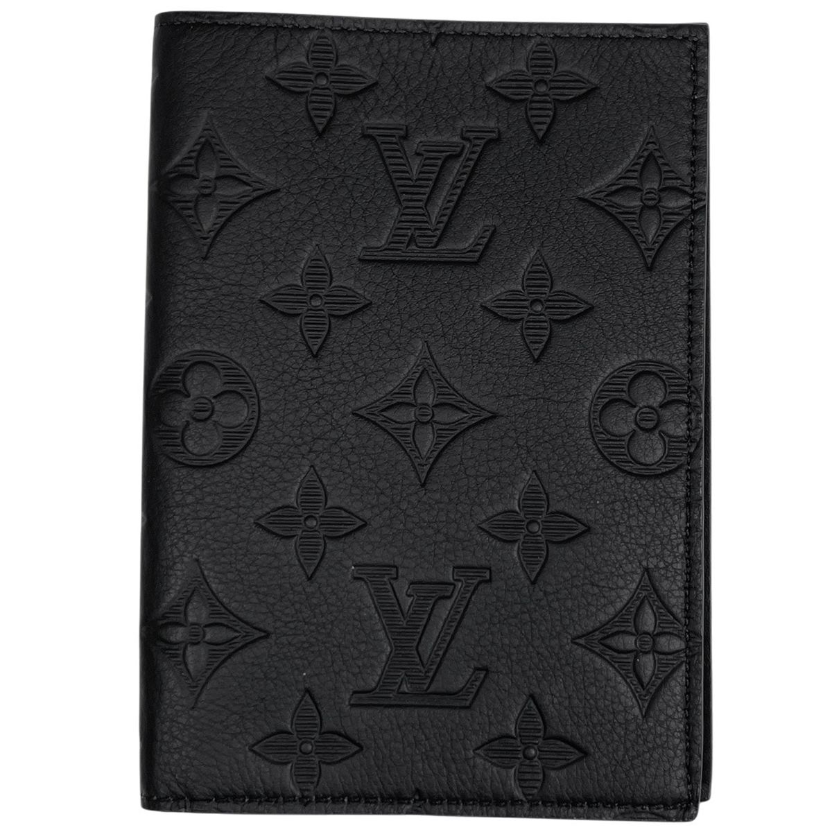 ルイ・ヴィトン Louis Vuitton クーヴェルテュール パスポール NM パスポートカバー モノグラムシャドウ レザー ウルトラブラック M13187 メンズ 【中古】