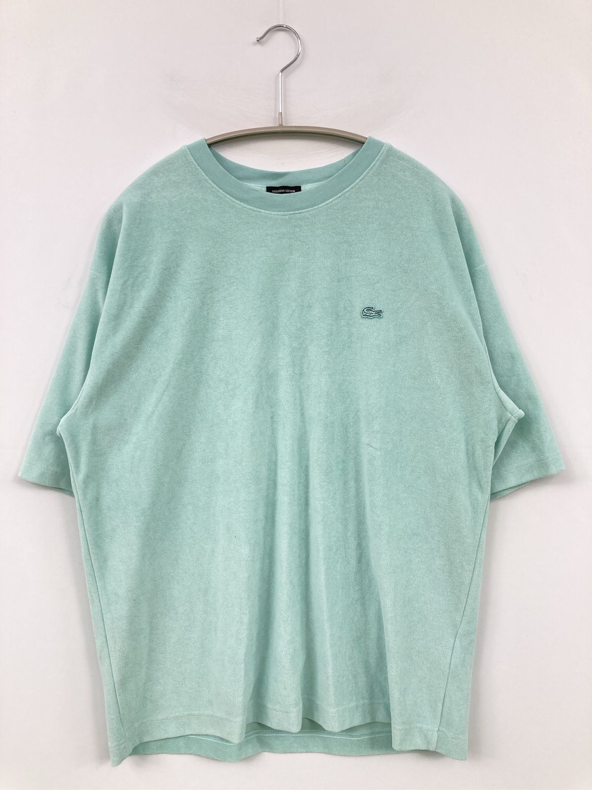 LACOSTE ラコステ Tシャツ/カットソー M ライトグリーン 無地 ワンポイント ブランドロゴ 半袖 クルーネック(丸首) ミドル丈 メンズ レディース