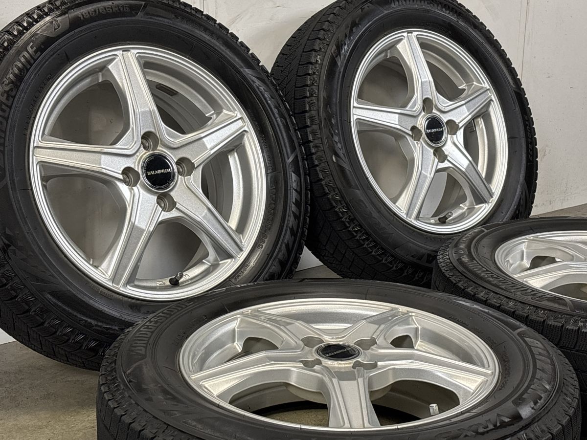 良好品】バルミナ 15in 5.5J +45 PCD100 ブリヂストン ブリザック VRX3