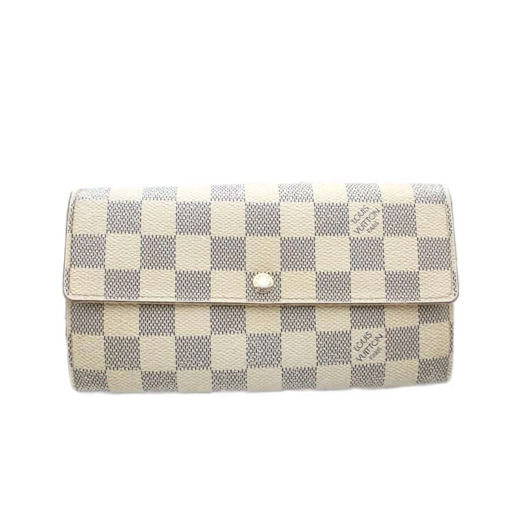 ルイヴィトン LOUIS VUITTON ポルトフォイユサラ 長財布 ウォレット アイボリー ネイビー 二つ折り スナップボタン開閉 ダミエ柄 N61735 /RI ■OS ■OH