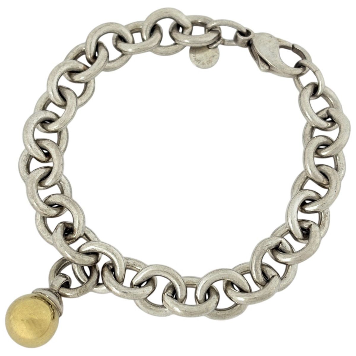 ティファニー TIFFANY&Co. ハードウェア ダンクル ボール チェーン ブレスレット シルバー925 750 シルバー レディース 【中古】