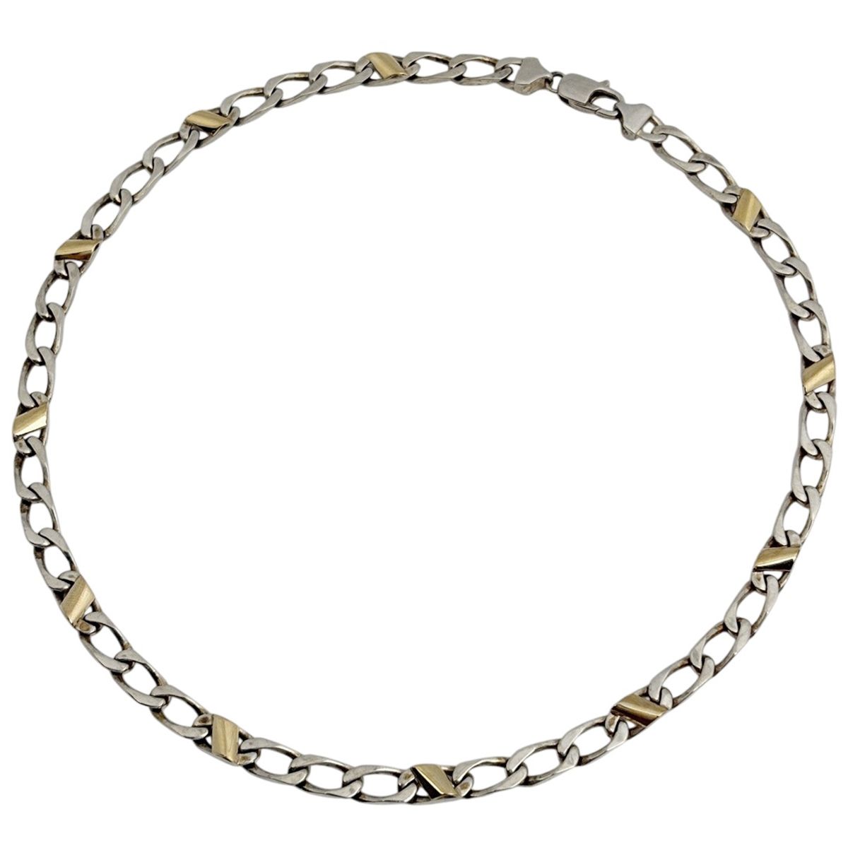 ティファニー TIFFANY&Co. フィガロ チェーン ネックレス コンビ シルバー925 750 シルバー レディース 【中古】