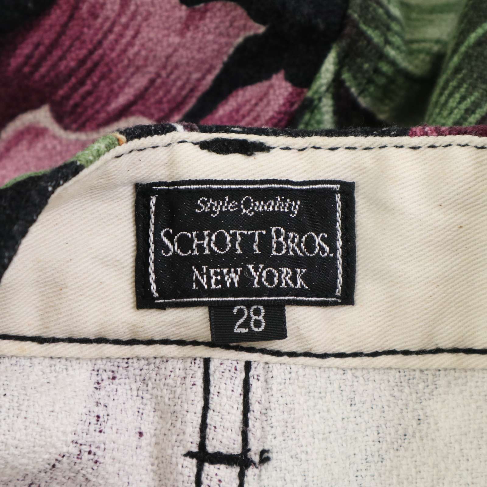 SCHOTT BROS. ショット 春夏☆ リーフ ボタニカル柄 総柄 ハーフ